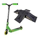 HUDORA Stunt Scooter Kids, grün mit Skater Rampe (Bundle), Standard