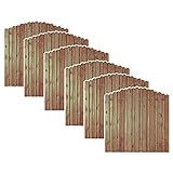 6 x günstiges Holz Gartenzaun + Sichtschutzzaun im Maß 180 x 180 auf 160 cm (Breite x Höhe) 'Bochum' Aktionsset
