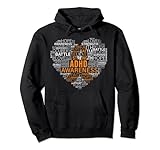 ADHD awareness words cloud heart support proud ADHD warrior Pullover Hoodie