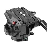Neewer Heavy Duty Video Kamera Stativ Fluidkopf Schwenkkopf mit 1/4 und 3/8 Zoll Schrauben Schiebeplatte für DSLR Kameras Video Camcorder Dreharbeiten, bis zu 5 Kilogramm (Aluminiumlegierung)
