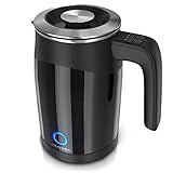 Arendo 0.5l Edelstahl Wasserkocher mit Temperatureinstellung im Doppelwand-Design - 0,5l Wasser-Füllmenge - 5 Temperaturstufen einstellbar - Single Teekocher - Warmhaltefunktion - Energiesp
