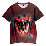 Poppy Playtime Huggy Wuggys Shirt 3D-Grafik gedrucktes T-Shirt Rundhalsausschnitt Kurzarm Tees für Männer Frauen Jungen Mädchen, J4, M