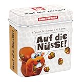 Game Factory 646273 Auf die Nüsse, das knackige Würfelspiel, Mini-Spiel in handlicher Metalldose, Reisespiel, für Erwachsene und Kinder ab 8 J