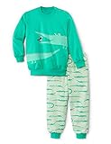 CALIDA Unisex Toddlers Crocodile Pyjamaset mit Bündchen Baby- und Kleinkind-Schlafanzüge, Atlantis Green, 80