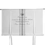 Stratford weiß/grau Vorhänge Vorhang Gardine Raffrollo Raffgardine Rollgardine Raffstore Shabby Chic Vintage Landhaus Franske (Raffrollo 120x120cm)