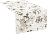 Erwin Müller Tischläufer, Tischdecke Blumen Blume Größe 40x170 cm - robuste Qualität, mit hochwertigem Kuvertsaum und Fleckschutz ausgerüstet, 100% Baumwolle