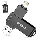 SCICNCE 512 GB Foto-Stick für iPhone, USB-Stick, USB-Stick, USB-Stick, externer Speicher, kompatibel mit iPhone, iPad, Android-PC (Dunkelgrau)