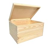 WoodGall Holzkiste mit Deckel groß 40×30×22cm – Aufbewahrungsbox Holz mit Deckel zu Hause – Holzbox Kiefer Natur für DIY – Spielzeug Kiste Holz – Idee für eine Geschenkbox Holz
