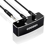 cooidea 3,5-mm-Jack-Audio-Switch 2(1)-In-1(2)-Out mit Stummschalttaste, 2/3/4-Pol-Kompatibilität (TS TRS TRRS), HiFi-Audio-Umschalter für PC, Telefon, Laptop, Kopfhörer