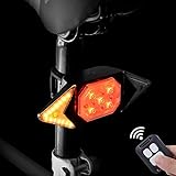 Fahrrad Blinker mit Funkfernbedienung, WASAGA Rücklicht für Fahrrad Rücklicht mit Blinker zum Radfahren, 5-Licht-Modus-Rücksicherheits-Warnblitzlicht