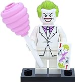 LEGO Minifigur: Joker im weißen Anzug (aus der Sammelfiguren Serie DC Super Heroes) mit Zubehör