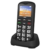 Seniorenhandy ohne Vertrag mit Großen Tasten, Ukuu GSM Tastenhandy Dual SIM Handy 1,8 Zoll SOS Notruftaste Mobiltelefon 1000 mAh Akku Lange Standby-Zeit, Schwarz