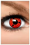 FUNZERA Farbige Sharingan Kontaktlinsen NARUTO in rot, weich, 2 Stück (1 Paar), Ohne Sehstärke