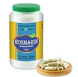 VITAIDEAL ® Rosmarin (Rosmarinus officinalis) 180 Kapseln je 500mg, aus rein natürlichen Kräutern, ohne Zusatzstoffe von NEZ-Diskounter