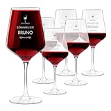Maverton Rubin XL 6er Weingläser Set mit Gravur - 530 ml - Wein Glas personalisiert - Rotweinglas Weißweinglas - Geschenk für Männer zum Geburtstag - Männergeschenke - Sommelier