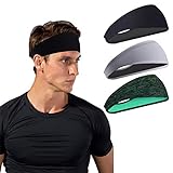 Sport Stirnbänder für Herren und Damen - Schweißband & Sport Stirnband Feuchtigkeitstransport Workout Schweißbänder für Laufen, Cross Training, Yoga und Fahrradhelm (3 Packs)