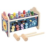 MIORIO Klassifizierte Labyrinth-Spiele aus Holz mit Klopfbank Montessori-Spielzeug für Kleinkinder und Freunde Interaktive Spiele