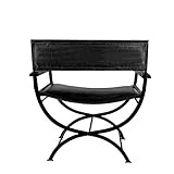 LR Home Faux Leather Director Accent Chair Stuhl, Kunstleder, schwarz, 28' L x 17' W x 31' H