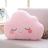 TRAVELKNOT Kuschel Kissen Wolke Rosa Zierkissen Wolkenförmige Plüsch Kuscheltier Flauschige Plüschtier Kind Schlafzimmer Dekor Weihnachten Geburtstagsgeschenk-30 * 45
