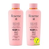Rosense Rosenwasser 2x300 ml – feuchtigkeitsspendendes Gesichtswasser zur Gesichtsreinigung Gesichtspflege 100% naturrein veg