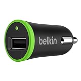 Belkin universal KfZ-Ladegerät mit USB-Anschluss (2.4A, 12 Watt, geeignet für iPhone, iPad, iPod, Smartphones und Tablets) schwarz