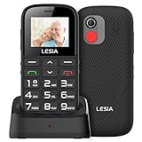Seniorenhandy ohne Vertrag mit großen Tasten LESIA Easy One Dual SIM GSM Handy mit SOS Notruftaste Type-C Ladestation und Kamera Mobiltelefon 1,8 Zoll 1400mAh Akku Lange Standby-Zeit Schwarz