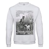fabulous Sweatshirt für Männer Der Wolf und das Lamm Fabel La Fontaine Gustave Dore Gravur