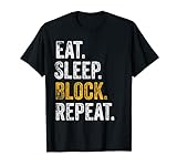 Herren Fußball-Beleidigungs-Geschenke für Lineman Eat Sleep Block Repeat T-Shirt