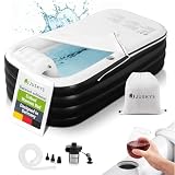 Juskys Aufblasbare Badewanne L - Outdoor Wanne für Erwachsene, faltbare, mobile Eistonne mit Rückenlehne für den Balkon, Eisbad mit Abdeckung & Pump