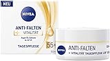 NIVEA Anti-Falten + Vitalität Tagespflege  LSF 15 55+ (50 ml), Gesichtscreme mit Argan Öl und Calcium, Tagescreme mildert Linien und Falten sichtbar
