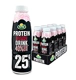 Arla Protein Drink mit Erdbeer-Himbeer-Geschmack, 8 x 482 ml – Himbeer-Erdbeer-Drink fettarm mit 40% weniger Zucker und 25 g Protein