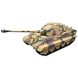 YPZ 1/16 Metall King Tiger Panzer Ferngesteuert mit Schussfunktion Sound Smoke, 2.4 Ghz Militär Kampfpanzer Tiger, Ferngesteuert Deutsch Panzer Modellbausatz für Kinder Erwachsene, Heavy Tank