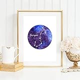 Din A4 Kunstdruck ohne Rahmen - Sternzeichen Horoskop Skorpion Scorpio Astrologie Sterne Sternhimmel Sternbild Druck Poster Deko Bild