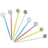 Dentalspiegel 100pcs Einweg-Anti-Fog-Mundspiegel tragbare Zahnwerkzeuge mit PC mit PC Nicht-Schlupfgriff Leichtes Zahnplaque-Entfernen-Werkzeug 6.30x0,79 Zoll Zufallsfarben-Einweg-Mundspieg
