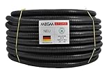 Megaa store Flexibles Leerrohr Wellrohr 750N Schwarz | Klassifizierung M16 M20 M25 M32 M40 M50 Kabelschutz Schutz Rohr ungeschlitzt Außenbereich (Ø 14 mm innen/Ø 20 mm außen / 25m)