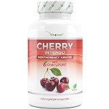 Cherry Intenso - 100 Kapseln mit 550 mg Extrakt - Premium: CherryPure® mit Konzentration 50:1-100% Montmorency Sauerkirsche - Laborgeprüft - Vegan - Hochdosiert