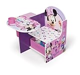 Disney Minnie Mouse Sitz Pult, Schreib Pult, Lern Pult, Mal Pult, Kinderstuhl mit Pult und Ablage Schublade, aus Holz, 45,7 x 57,8 x 58,4 cm