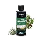 AllgäuQuelle – Saunaaufguss mit 100% BIO-Öle Waldaufguss Fichte Latschenkiefer Alpenzirbe Minze (100ml). Natürlicher Sauna-aufguss mit Sauna-ätherische-Öle im Aufguss-Mittel.