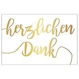 10 Stück Premium Dankeskarten (Klappkarten) mit Umschlägen, Danke, Dankeschön, Karten, Dankekarten, Hochzeit, Geburt, Baby, Taufe, Abschied, Geburtstag, Jub