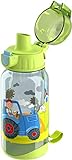 HABA 304486 - Trinkflasche Traktor, 400ml Kinder-Trinkflasche mit Traktor-Motiv in Grün für Kindergarten oder Schule, bpa freier Kunststoff, spülmaschinenfest