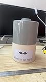 Gedenkurne aus Keramik, Grau und Beige mit Engelsflügel-Design, Always in Our H