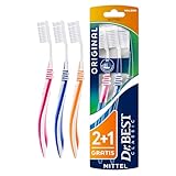 Dr.BEST Original Zahnbürste, Mittel, Vorteilspack, für die tägliche Reinigung mit bewährtem Dr.BEST Flachschnitt. Flexzone und abgerundete Borsten für eine gründliche und schonende Pfleg