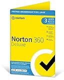 Norton 360 Deluxe 3 Geräte / 1 Jahr | Antivirus | Internet Security | Secure VPN | Passwort-Manager | Firewall | PC/Mac/Android/iOS | Aktivierungscode per Post