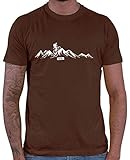 HARIZ Herren T-Shirt Mountainbike Fahrrad Berge Mountain Plus Geschenkkarten Braun M