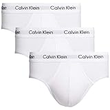 Calvin Klein Herren 3er Pack Hip Briefs Unterhosen Baumwolle mit Stretch, Weiß (White), M