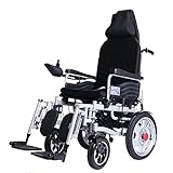 FGVDJ Elektrischer Rollstuhl für Erwachsene Tragbarer Rollstuhl, Kohlenstoffstahlrahmen Belastbar bis zu 150 kg Doppelfunktion der Taschenlampe 250 W Doppelmotor