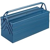 DEUBA® Werkzeugkasten leer groß Stahl 5-teilig Werkzeugkoffer Werkzeugbox Werkzeugkiste Werkzeug Montage Koffer blau 530x200x200