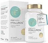Hyaluronsäure Kapseln hochdosiert mit 500 mg pro Kapsel - 90 vegane Hyaluron Kapseln im 3 Monatsvorrat - 500-700 kDa I Angereichert mit Zink als Beitrag zum Erhalt normaler Haut und Knochen.