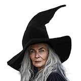Generisch Hexenhut Für Halloween - Hexenhut | Halloween Schwarzer Hexenhut | Hexenhut Für Cosplay | Hexenhut Für Halloween Frauen | Eleganter Hexenhut | Hexenhut Karneval Kostüm | Damen Hexen Zubehö
