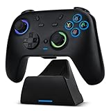 DuLingKer PC Controller mit Ladestation, Wireless Switch Controller für Switch/PC Windows/Steam mit Hall Effekt Trigger/Joystick(Kein Drift), RGB Licht, M1/M2 Taste, Game Controller für PC/Sw